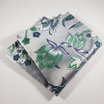 Silver with Blue & Green Pocket Square